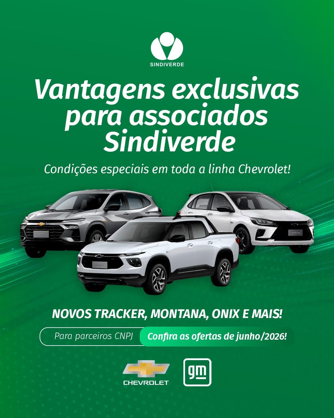 Sindiverde oferece condições especiais para associados na aquisição de veículos Chevrolet
